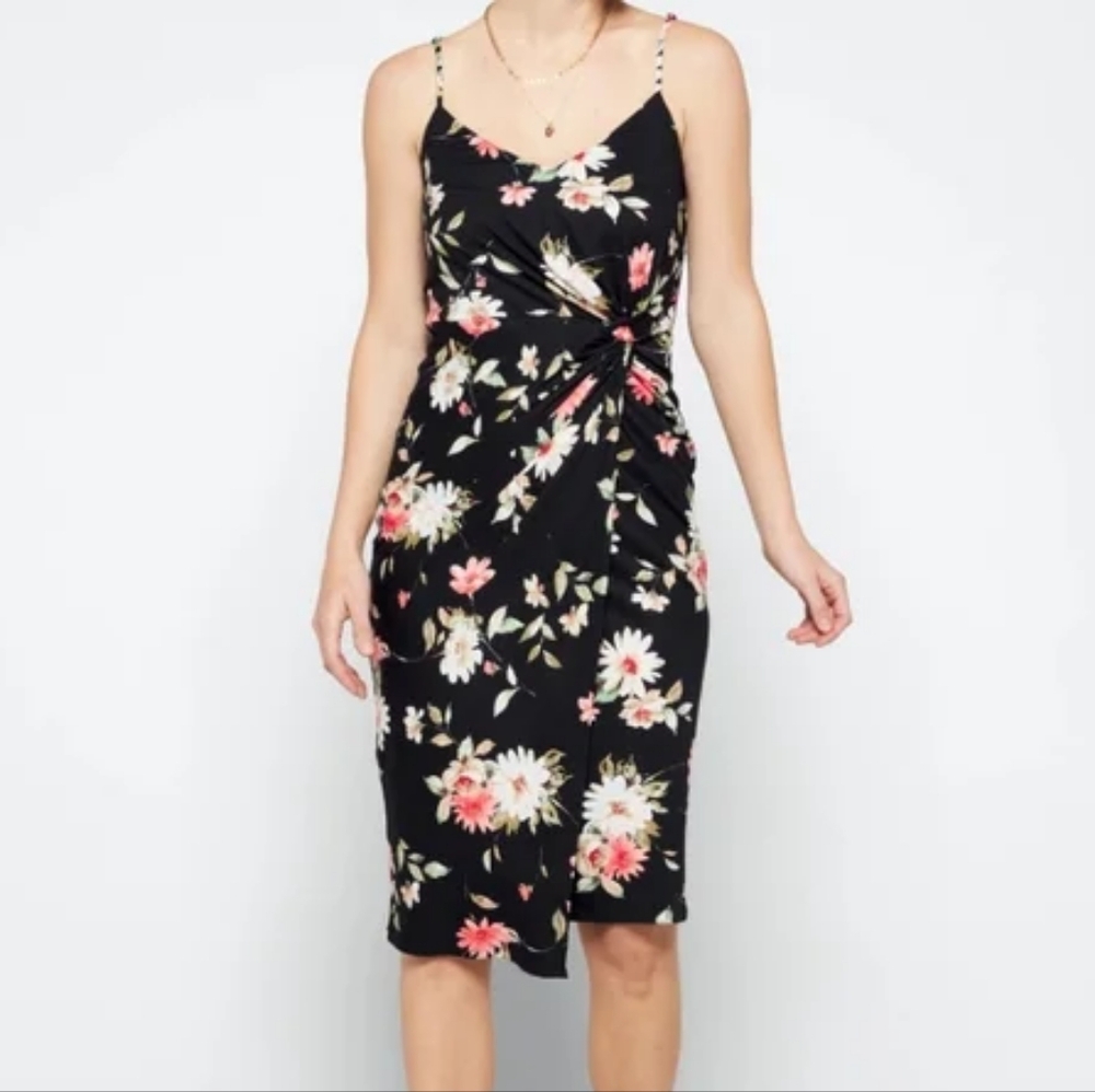 Nine Britton Pink and White Slip Midi Dress for Wedding Guest